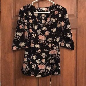 VNeck flower blouse